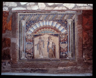 Neptun a Amfitrit. Nástěnná mozaika z triklinia casa di Nettuno e Anfitrite, 5. století př. n. l. – 1. století n. l. od Roman Roman