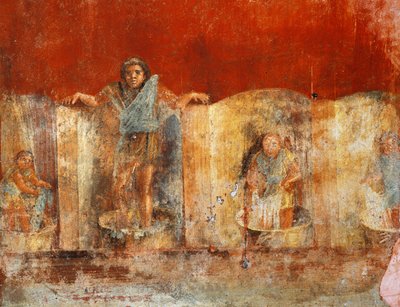 Villan valmistusta kuvaava pilarifresko Pompejista, Fullonica of Veranio Ipseo od Roman Roman