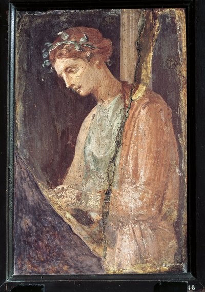 Profilový portrét mladé ženy z Itálie, Kampánie, Pompeje, malba na sádře, 55-79 n.l. od Roman Roman