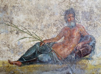 Řeka bůh, freska z Pompejí, Kampánie, Itálie, římská civilizace od Roman Roman