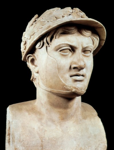 Římské umění: busta Pyrrhova 1. (319-272 př.nl) (mramor) od Roman Roman