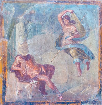 Seléna a Endymion, 62-79 n. l., z Herkulanea (freska) od Roman Roman