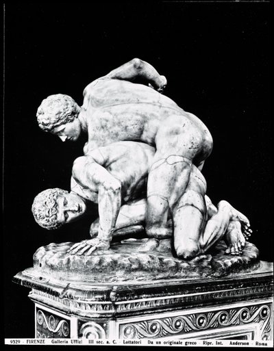 The Wrestlers, podle řeckého originálu ze 3. století př. n. l. (mramor) (č/b foto) (viz také 31428 od Roman Roman