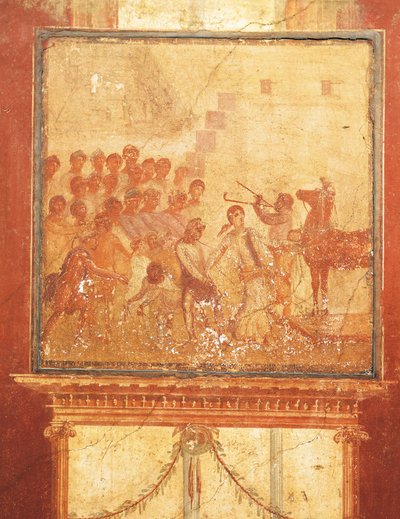 Trojský kůň, freska z domu Menandrů, Pompeje, Kampánie, římská civilizace od Roman Roman