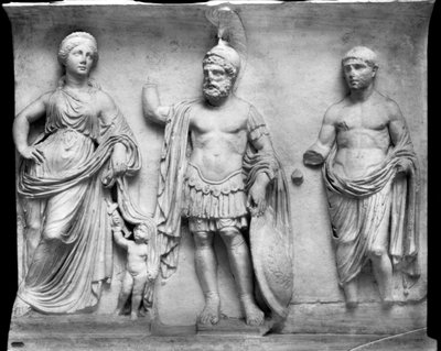 Venuše, Mars a Divus Julius (mramor) (černobílá fotografie) od Roman Roman