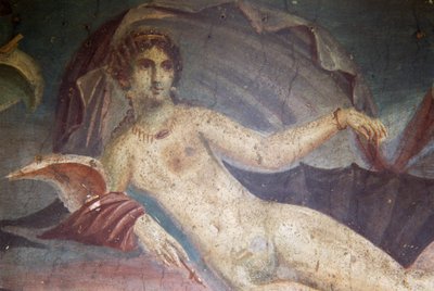 Venuše ve skořápce, detail z fresky v peristyliu, Dům Venuše ve skořápce, Pompeje (Seznam světového dědictví UNESCO od Roman Roman