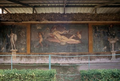 Venuše ve skořápce, freska z peristylia v House of Venus in Shell, Pompeje (Seznam světového dědictví UNESCO od Roman Roman