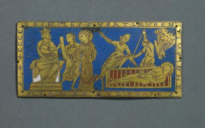 Odsouzení a mučednictví svatého Vavřince, kolem roku 1180 od Romanesque