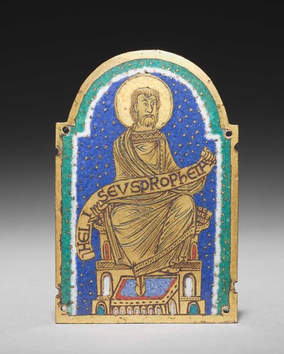 Plaketa: Sedící prorok z relikviářní svatyně: Heliseus od Romanesque