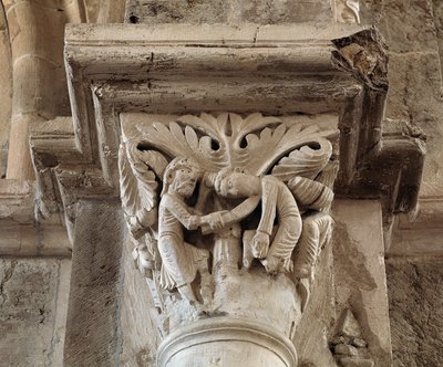 Smrt Kaina (vytesané hlavní město) od Romanesque