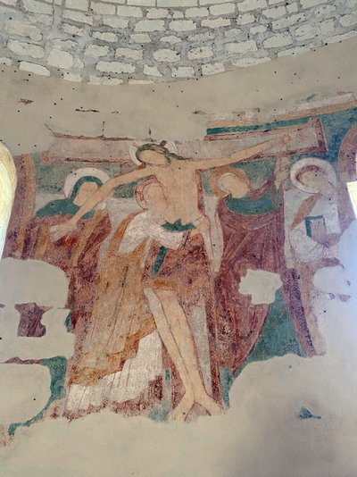 Sestup z Croix, kaple Saint-Jean du Liget, Touraine od Romanesque