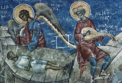 Smrt spravedlivých, detail z Posledního soudu, 1547-50 od Romanian School