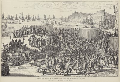 Příjezd Viléma Oranžského do Anglie, listopad 1688 (litho) od Romeyn de (after) Hooghe