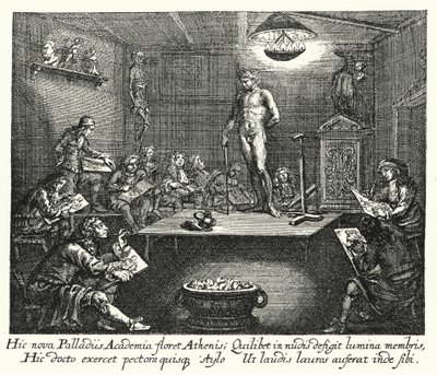 Akademie (rytina) od Romeyn de (after) Hooghe
