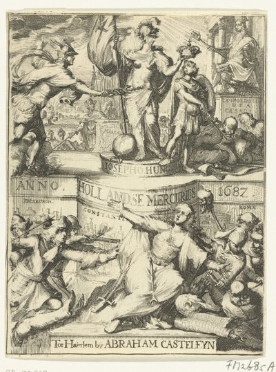 Titulní strana pro holandský Merkur o roku 1687 od Romeyn de Hooghe (attributed to)