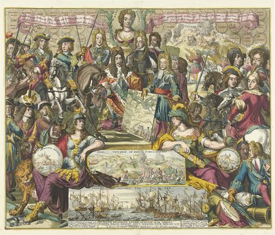 Alegorie vítězství spojenců v letech 1704, 1704-1705 od Romeyn de Hooghe