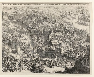 Bělehrad dobytý bouří Maxmiliánem Emanuelem, bavorským kurfiřtem, 6. září 1688 od Romeyn de Hooghe