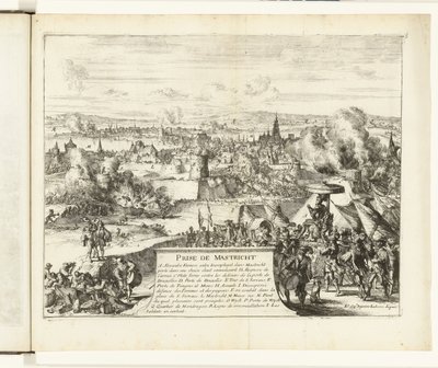 Dobytí Maastrichtu vévodou z Parmy, 1579 Prize de Mastricht (titul na předmětu) Guerres de Flandres (název série) od Romeyn de Hooghe