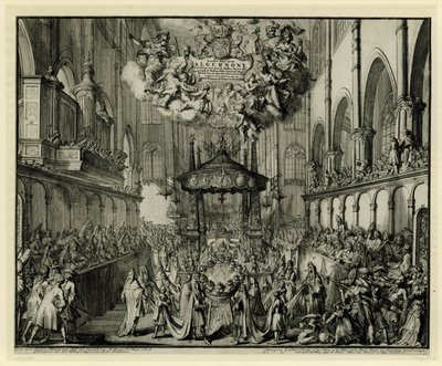 Sbor Westminsterského opatství s královniným pohřebním obřadem, 1695 In