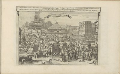 Markt en handel v Bantamu Obchod a zboží v Bantamu / Koophandel en waeren (název na předmětu) Východní a Západní Indie a další místa (název série) od Romeyn de Hooghe
