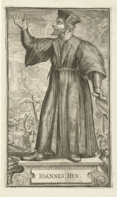 Portrét Jana Husa, 1701 od Romeyn de Hooghe