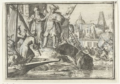Titulní strana brožury: The Shaved Hope, 1702 The Shaved Hope (název na objektu) Esopus v Evropě (název série) od Romeyn de Hooghe