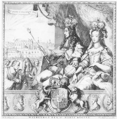 William III (1650-1702) a Marie II (1662-94) ryté umělcem, kolem roku 1690 od Romeyn de Hooghe