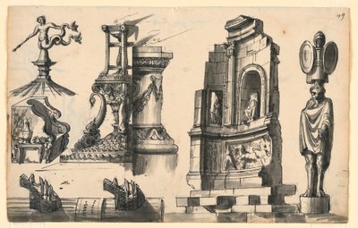 Architektonické detaily v klasickém a pseudoklasickém stylu od Romolo Achille Liverani