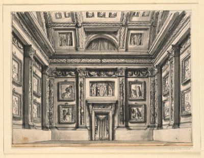 Scéna, interiér paláce od Romolo Achille Liverani