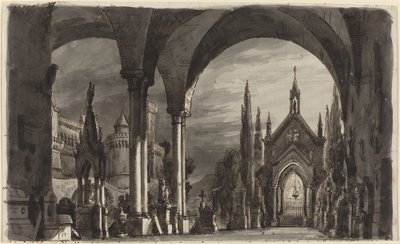 Hřbitov Ravenswoods, z "Lucia di Lammermoor" od Romolo Liverani