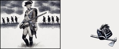 Britský voják v době americké revoluční války (kvaš na papíře) od Ron Embleton