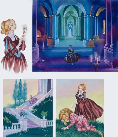 Ilustrace ke Krásce a zvířeti od Ron Embleton