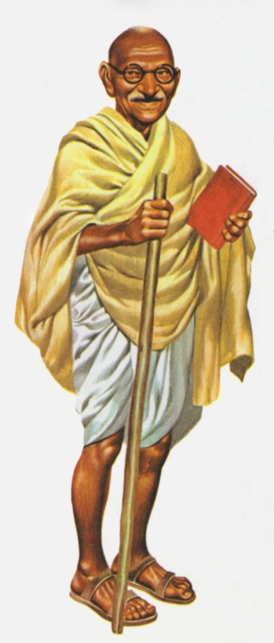 Mahátma Gándhí (barevná litografie) od Ron Embleton