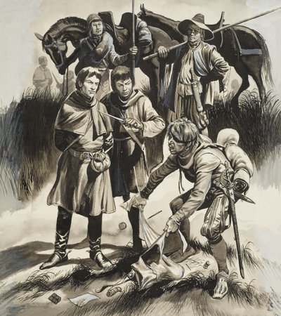 Papírové peníze (kvaš na papíře) od Ron Embleton