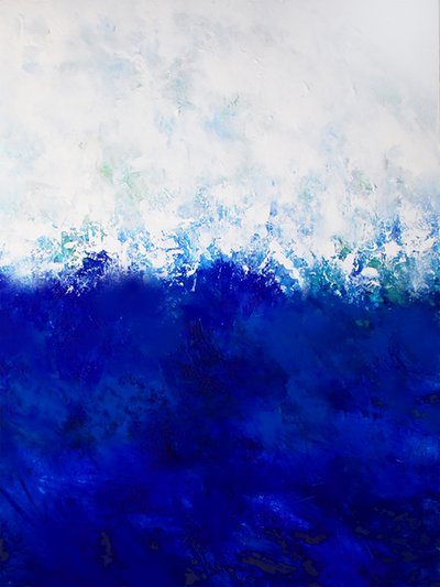 Abstraktní dílo „Deep Blue Wave“ od Ron Halfant
