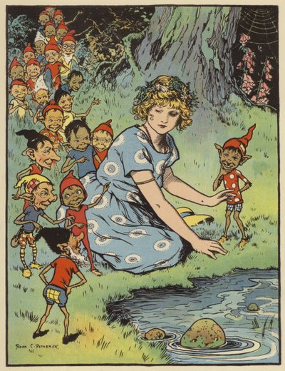Dívka obklopená skřítky (barva litho) od Rosa Petherick