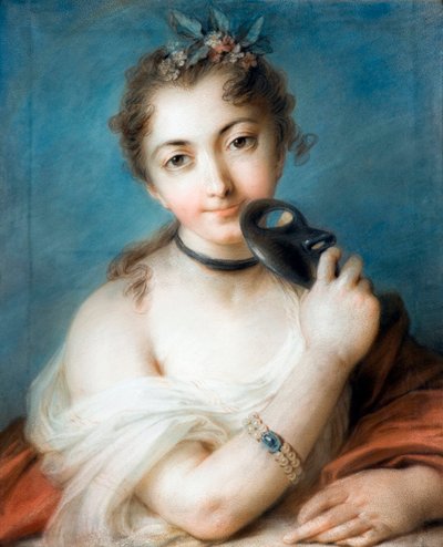 Portrét dámy s maskou Obraz Rosalba Carriera (1675-1757) 18. století Soukromá sbírka od Rosalba Giovanna Carriera