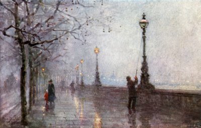 Poslední lampa, nábřeží Temže od Rose Maynard Barton