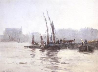 Vykládání bárek (akvarel) od Rose Maynard Barton