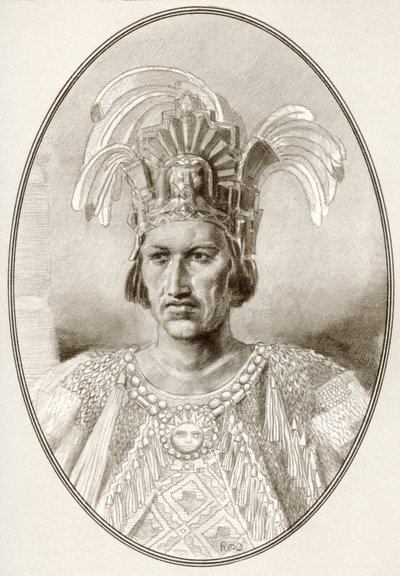 Moctezuma II, z Živé biografie slavných panovníků. od Ross Gordon