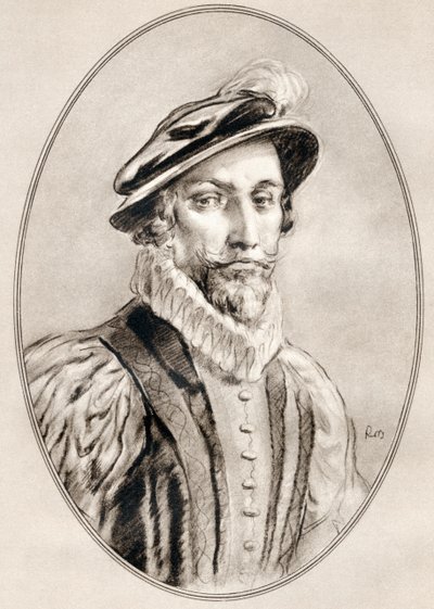 Sir Walter Raleigh, z Živé biografie slavných mužů. od Ross Gordon