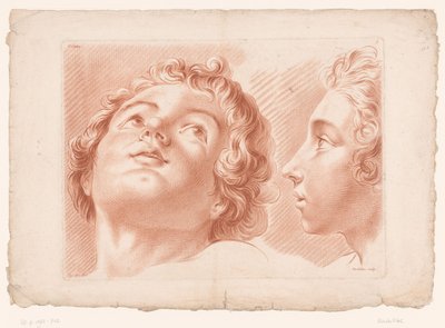 Hlavy dvou chlapců Principy kreslení z přírody, díl třetí (název série) IIIe Cahier de Principes du Design d