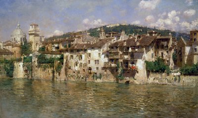 Adige ve Veroně, Rubens Santoro (1859-1942), olej na plátně od Rubens Santoro