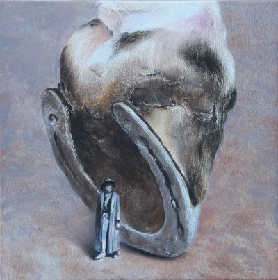 Obří kopyto a malý mužíček od Rudolf Kosow