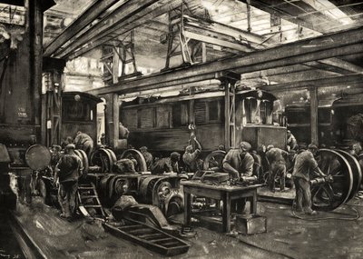 Německé dráhy - opravna elektrických lokomotiv Reichsbahn v Mnichově. 1935 (tisk) od Rudolf Lipus