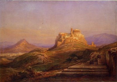 Pohled na Akropoli z Pnyx, 1863 od Rudolf Müller