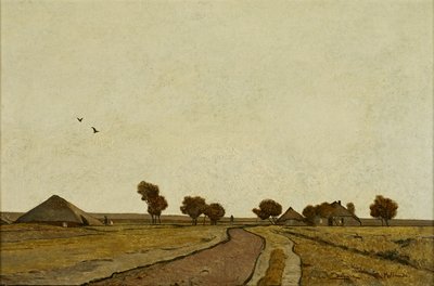 Holandská krajina s farmami od Rudolf Ribarz