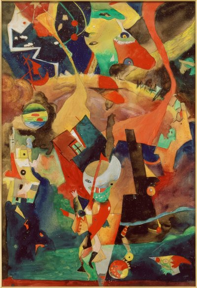 Apokalyptická krajina s bájnými tvory a figurkami od Rudolf Schlichter