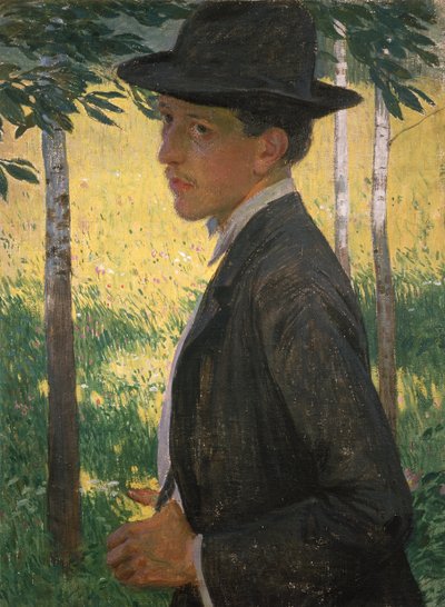 Autoportrét, kolem roku 1905 (olej na plátně) od Rudolf Vejrych