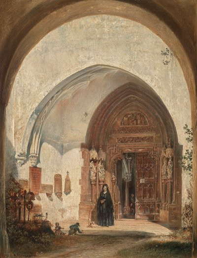 Portál Nonnberg Collegiate Church v Salcburku od Rudolf von Alt
